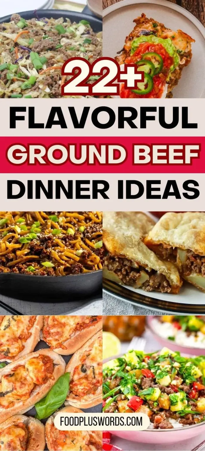 Delicious ground beef dinner dish served with vegetables