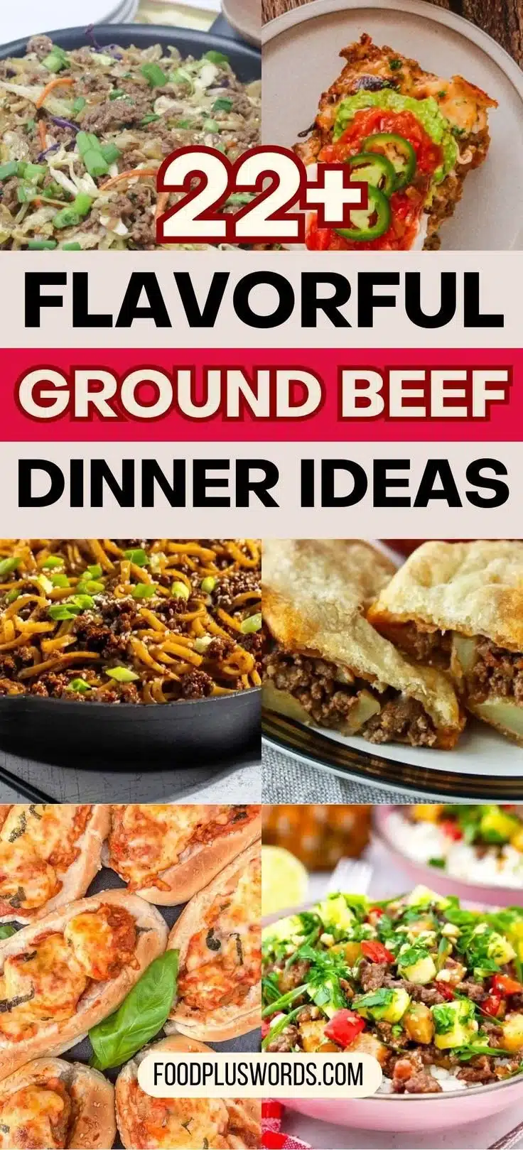 Delicious ground beef dinner dish served with vegetables