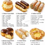 Delicious homemade eclairs filled with creamy custard