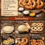 Freshly baked homemade soft pretzels with a golden brown crust.
