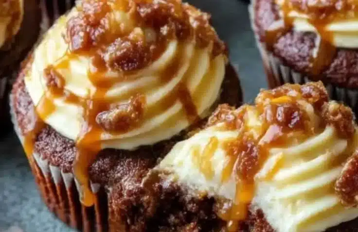 Delicious homemade sticky toffee cupcakes inspired by Mary Berry.
