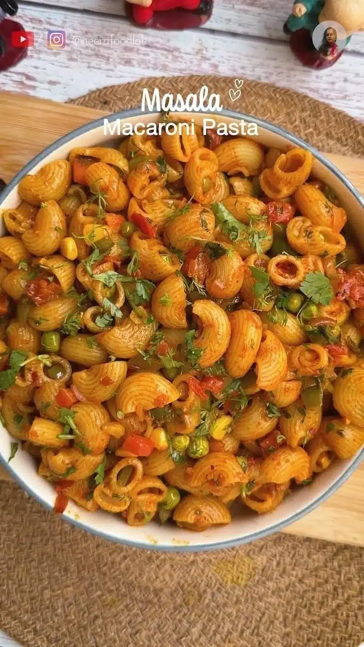 Delicious spiced macaroni pasta dish served in a bowl